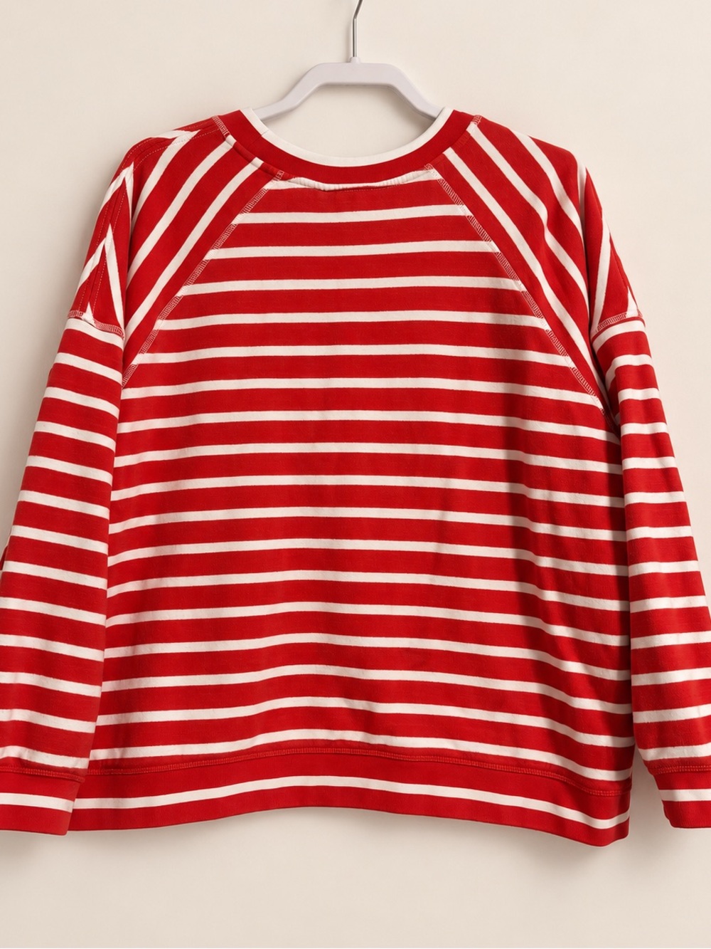 Boden Red & White Striped Sweatshirt Top Size XL - Picture 6 of 8